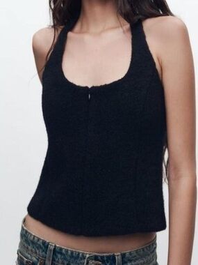 Zara Black Scoop Neck Knit Tank